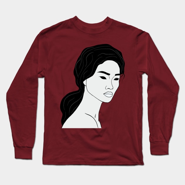 Minimalistic Female Design Long Sleeve T-Shirt by Emma Grace